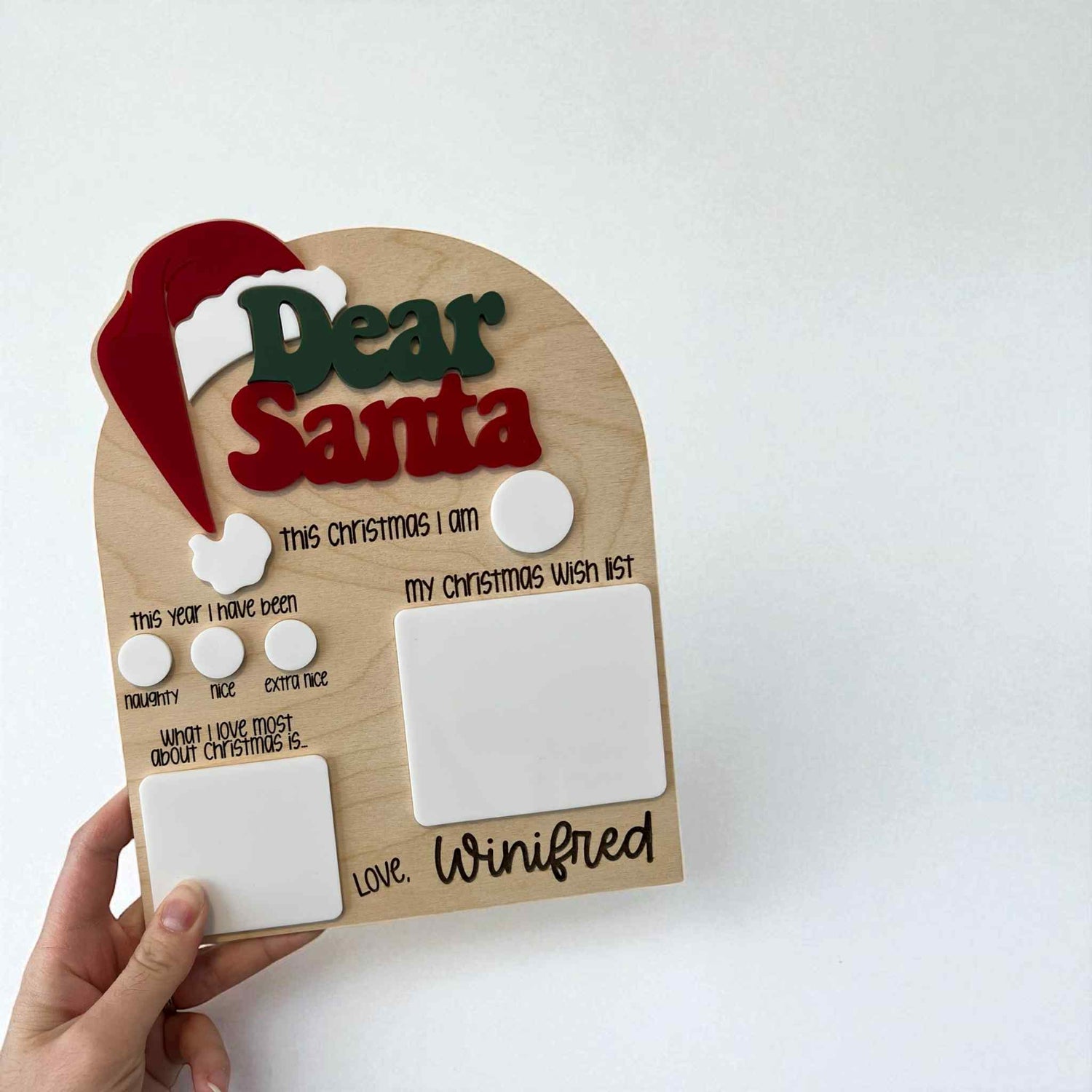 Personalized Dear Santa Board with Dry Erase: Christmas Photo Prop