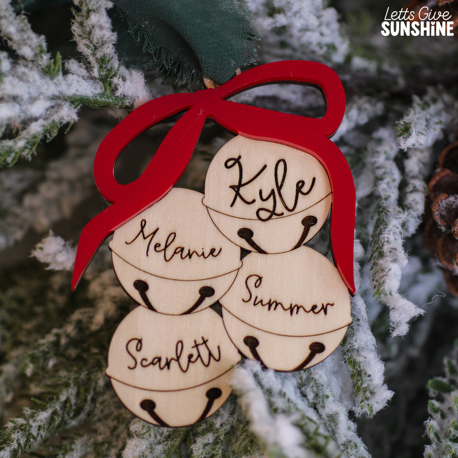 Personalized Family Christmas Ornament: Bell with Names