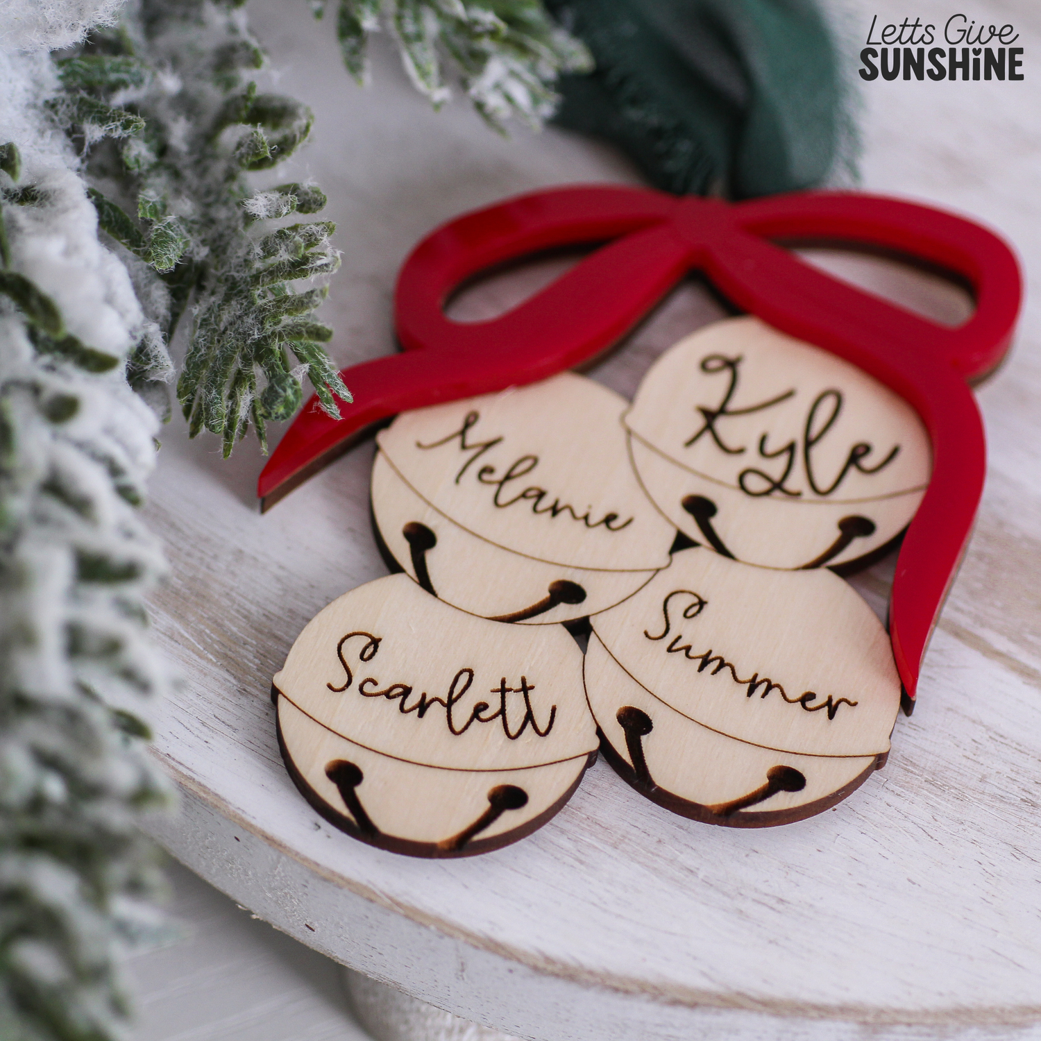 Personalized Family Christmas Ornament: Bell with Names