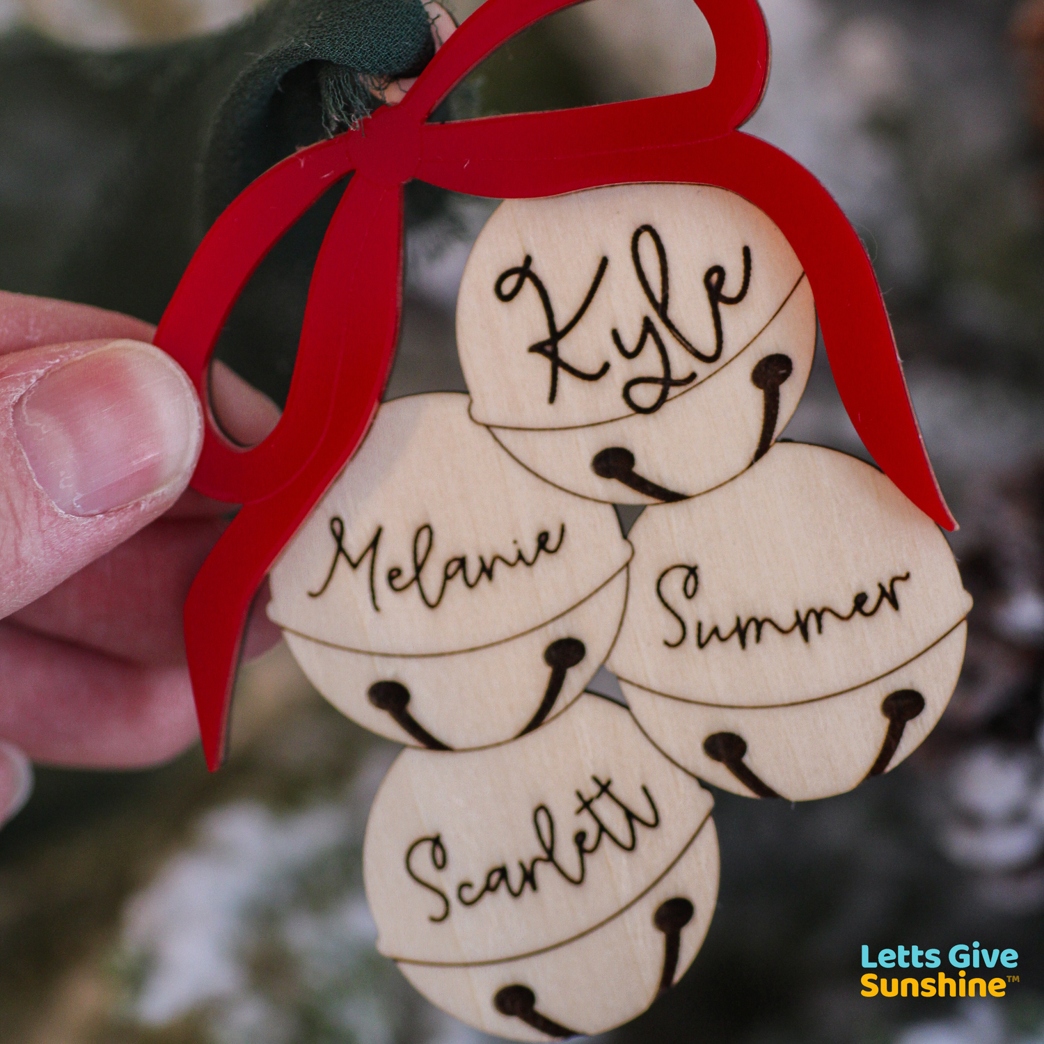 Personalized Family Christmas Ornament: Bell with Names