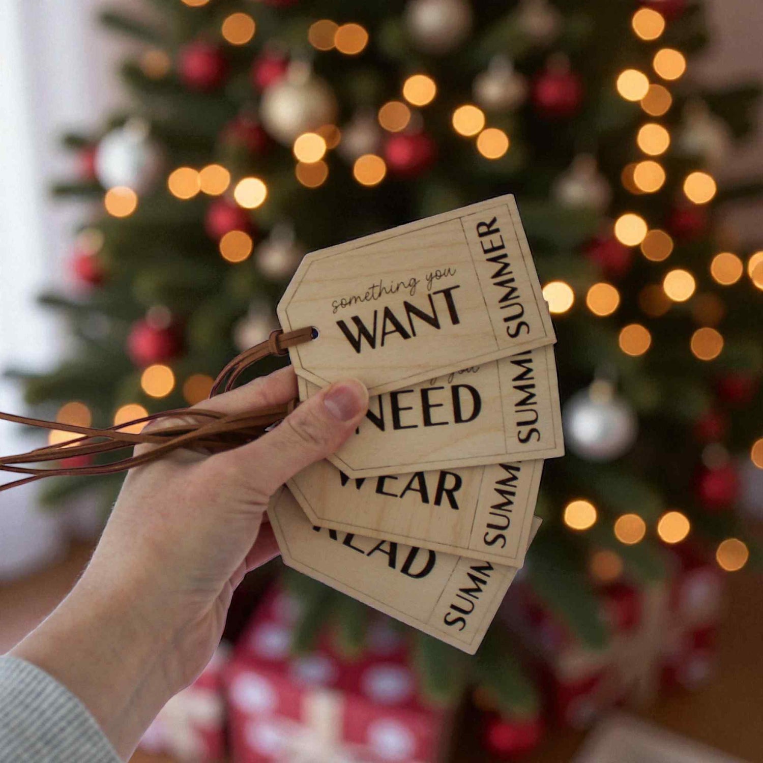 Personalized Christmas Gift Tags: Custom Name Something You Want, Something You Need, Something You Want, Something You Read Tradition