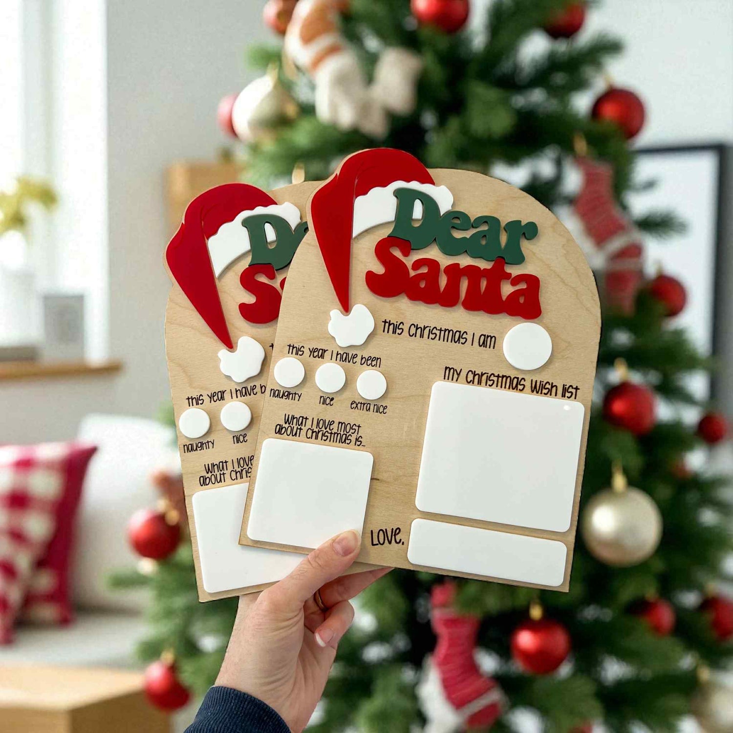 Personalized Dear Santa Board with Dry Erase: Christmas Photo Prop