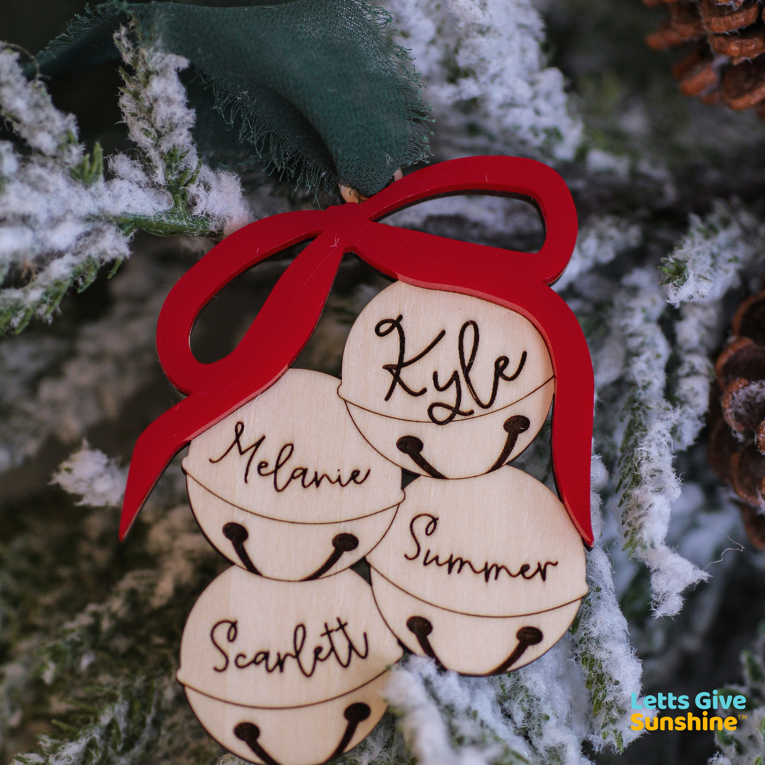 Personalized Family Christmas Ornament: Bell with Names