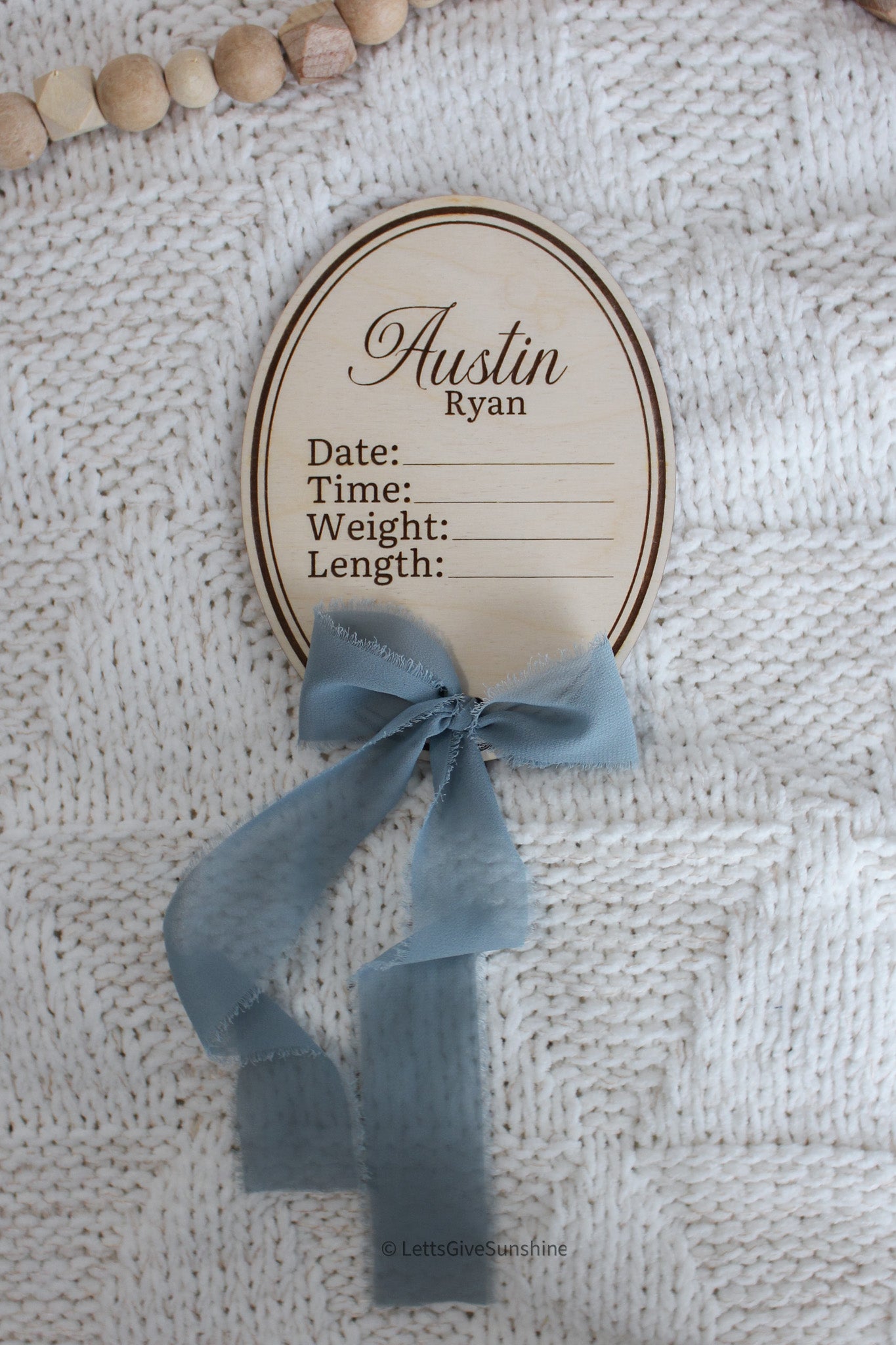 Wooden Newborn Announcement Sign for Hospital Photos & Keepsakes