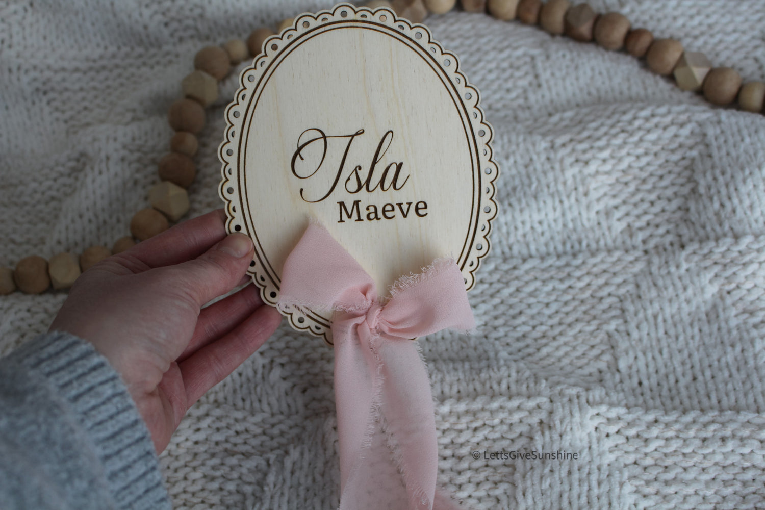 Custom Newborn Name Sign for Hospital Photos & Nursery Keepsakes