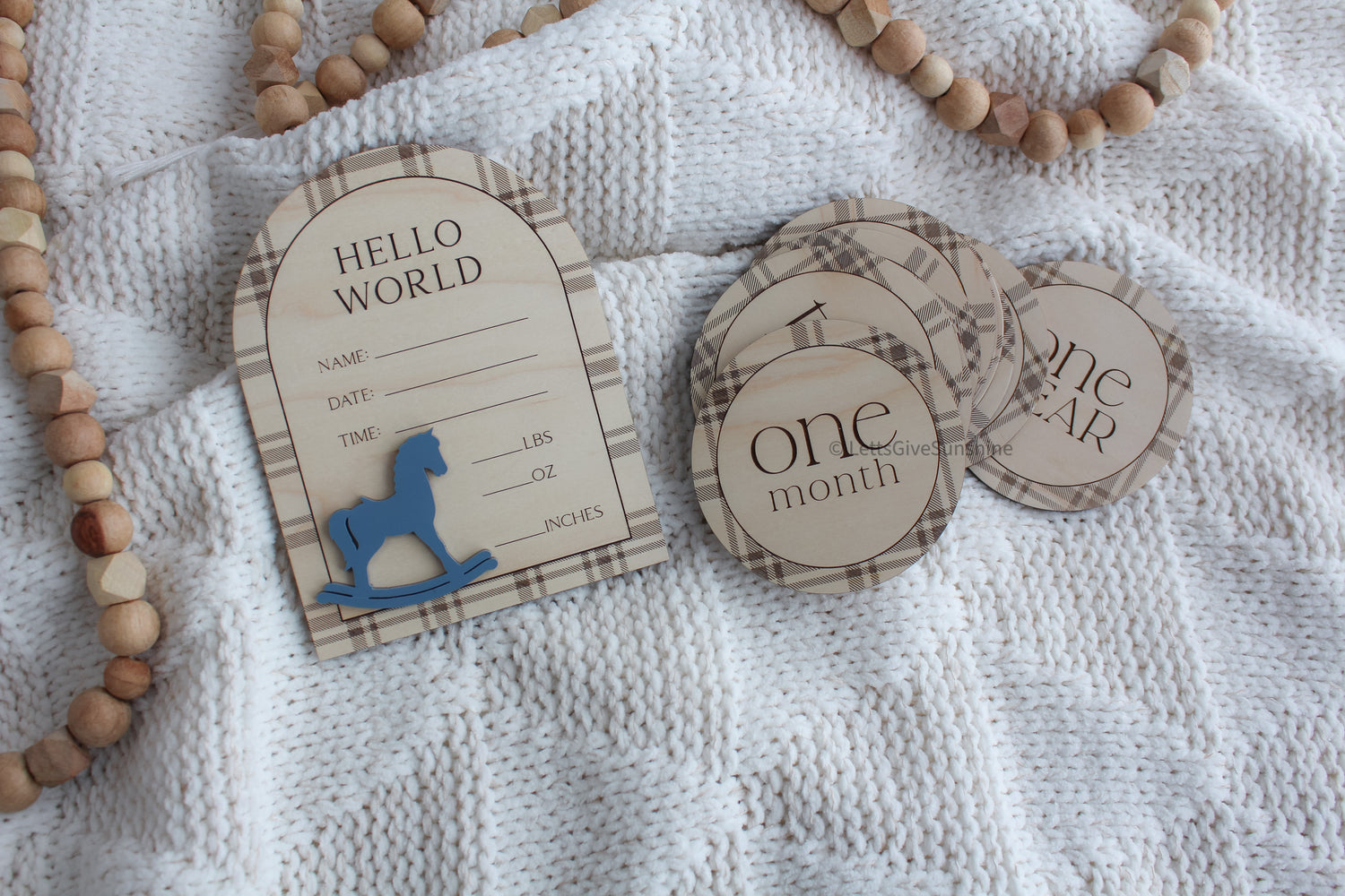 Hello World Baby Announcement Plaque
