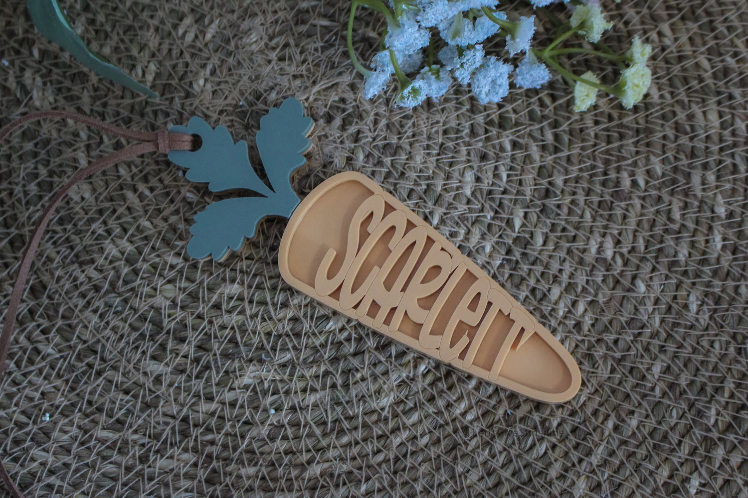 Personalized Carrot Easter Basket Tag – Custom Name Tag for Kids