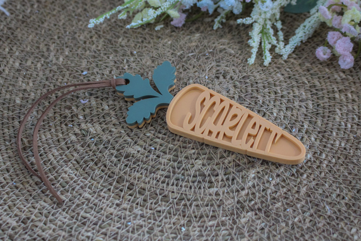 Personalized Carrot Easter Basket Tag – Custom Name Tag for Kids