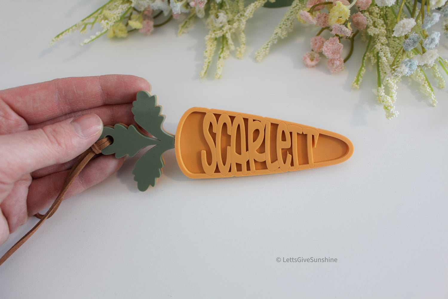 Personalized Carrot Easter Basket Tag – Custom Name Tag for Kids