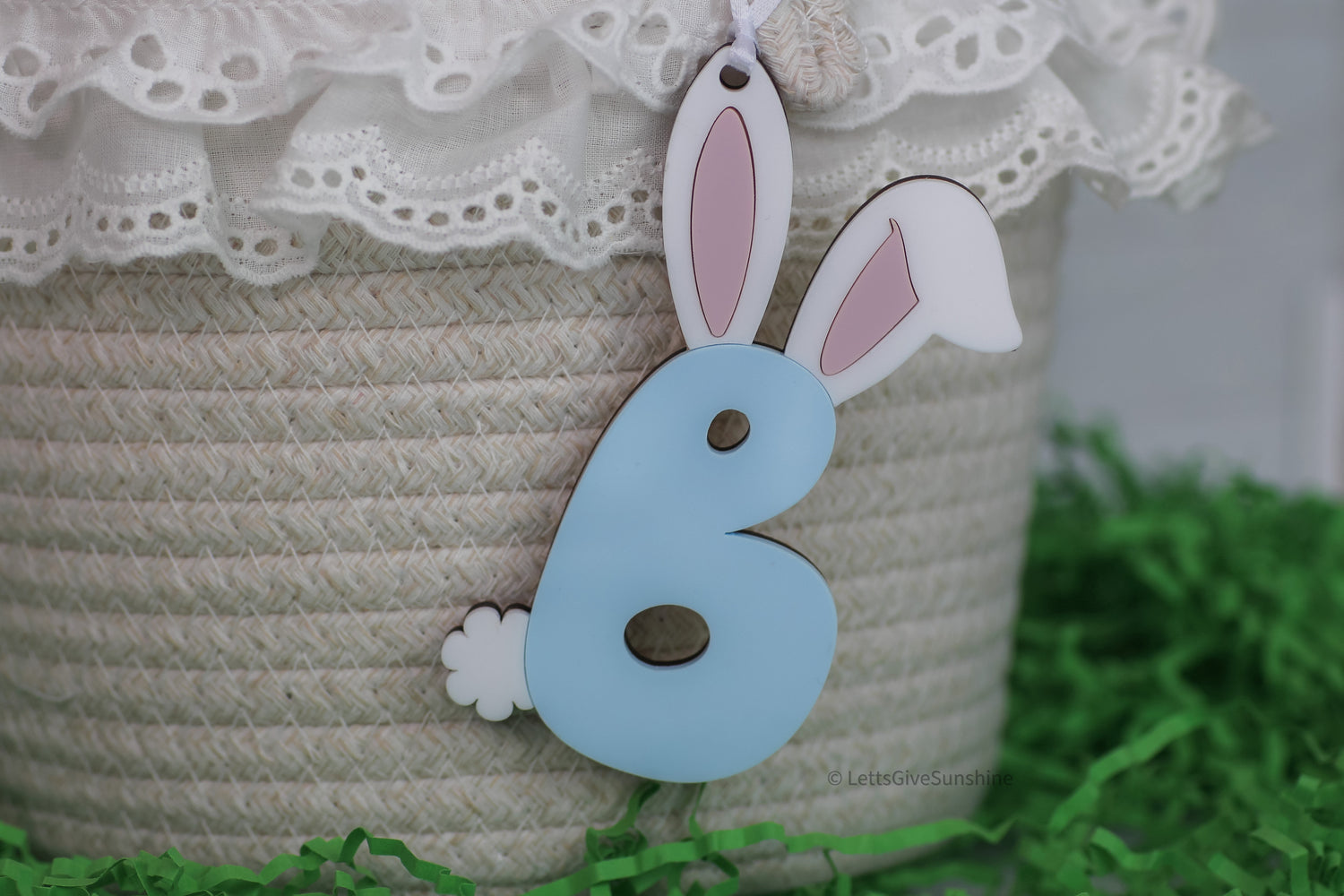 Bunny Letter Easter Basket Tag
