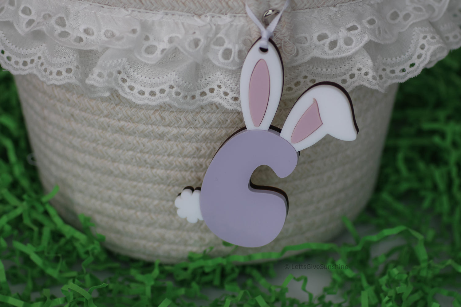 Bunny Letter Easter Basket Tag
