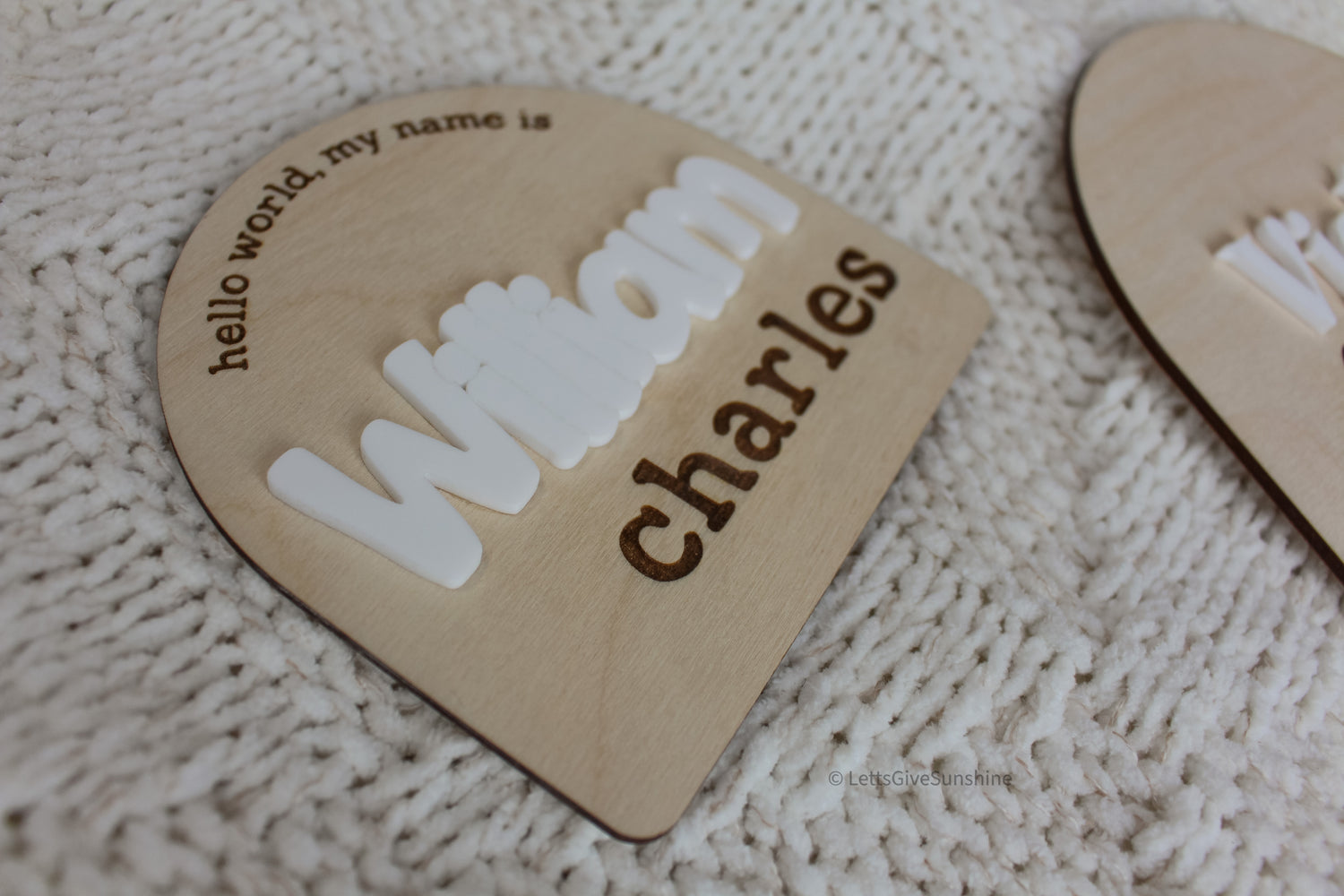 Personalized Name Announcement Plaque | Hello World