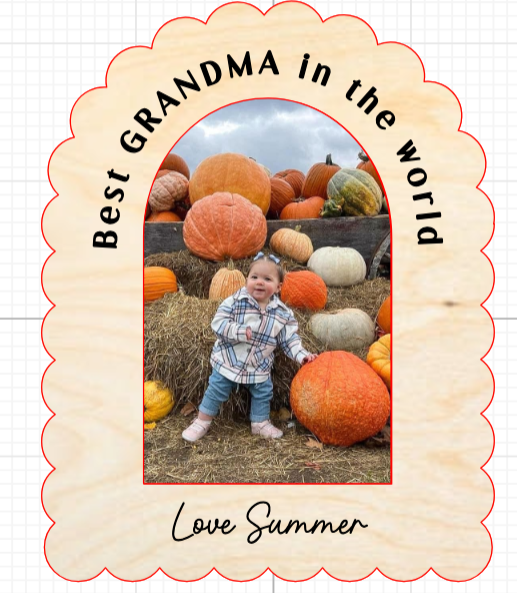 Best Mom/Grandma/Nana Scalloped Photo Fridge Magnet