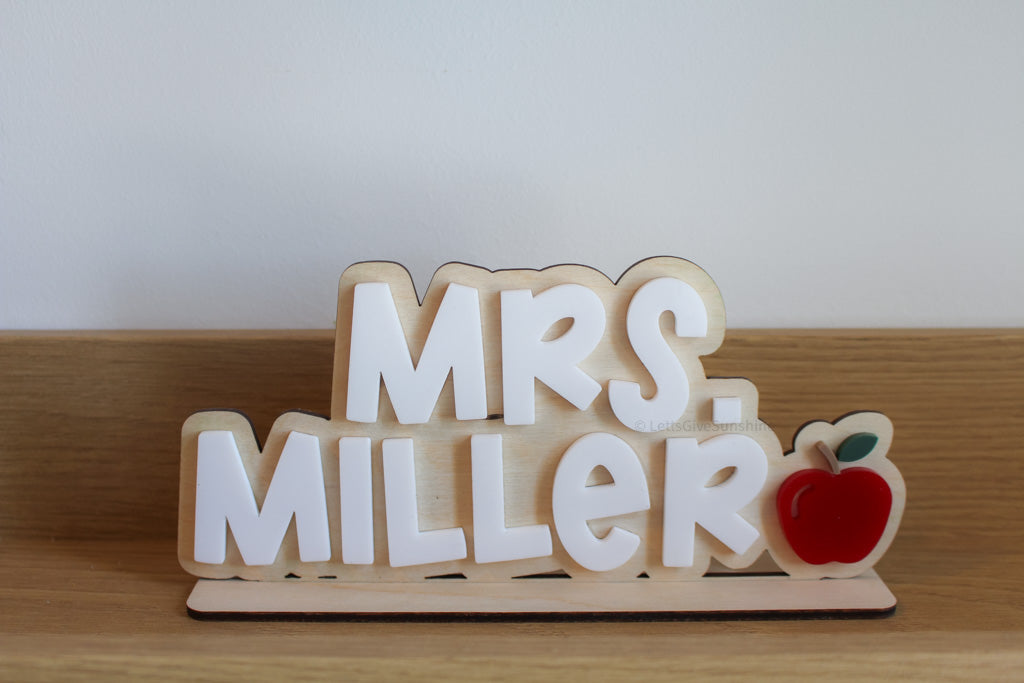 Personalized Teacher Desk Name Sign