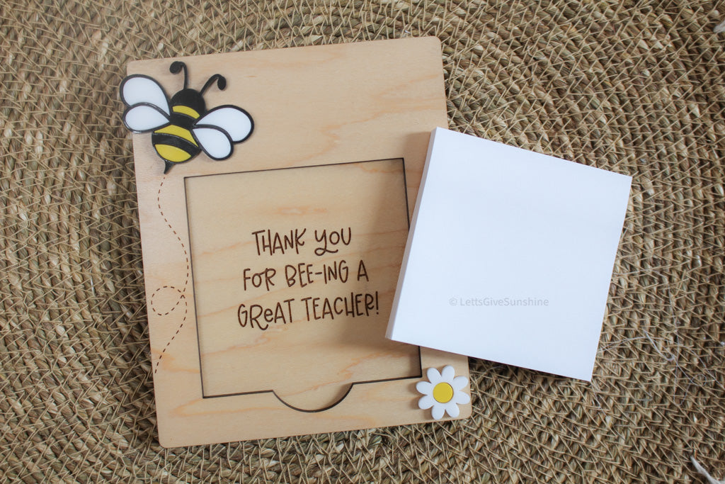 Bee Teacher Sticky Note Holder