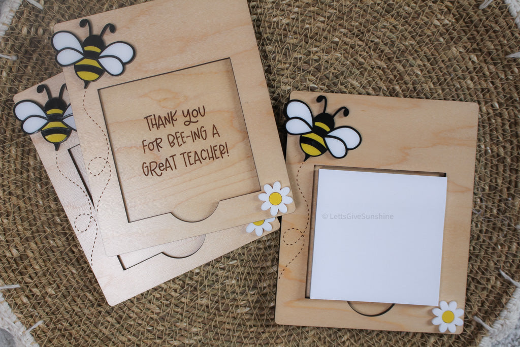 Bee Teacher Sticky Note Holder