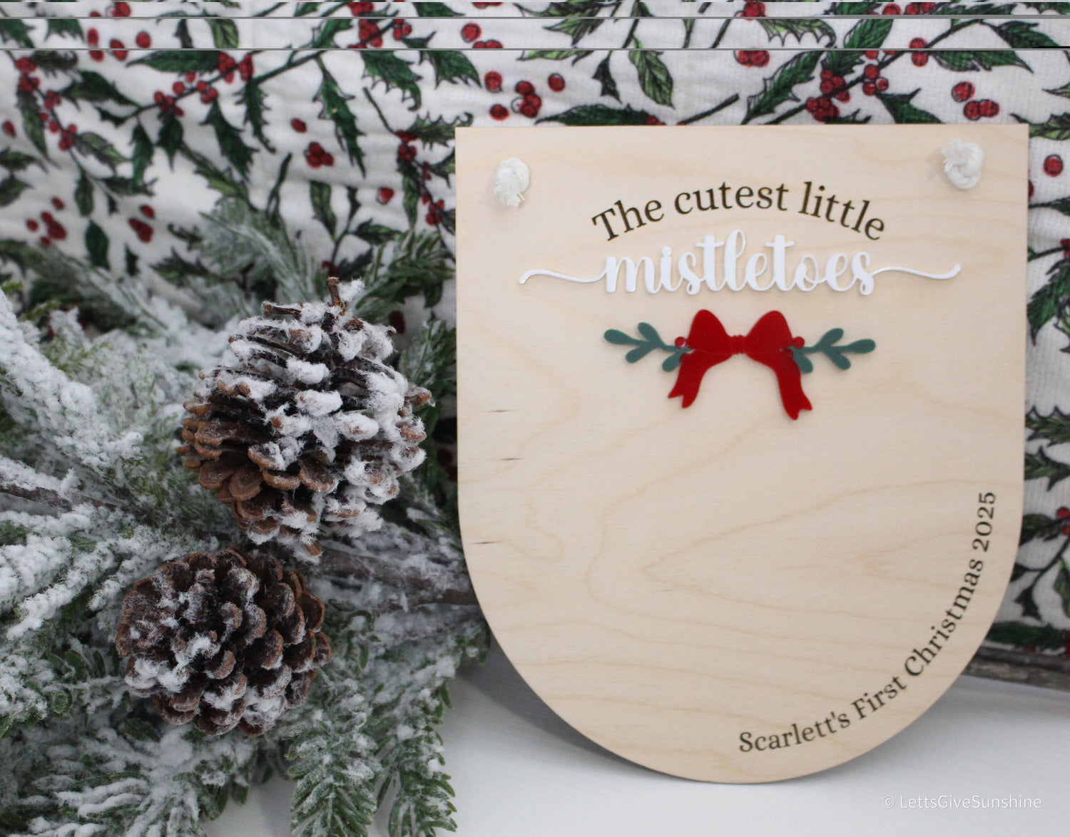 DIY Baby Footprint Christmas Sign – “The Cutest Little Mistletoes”
