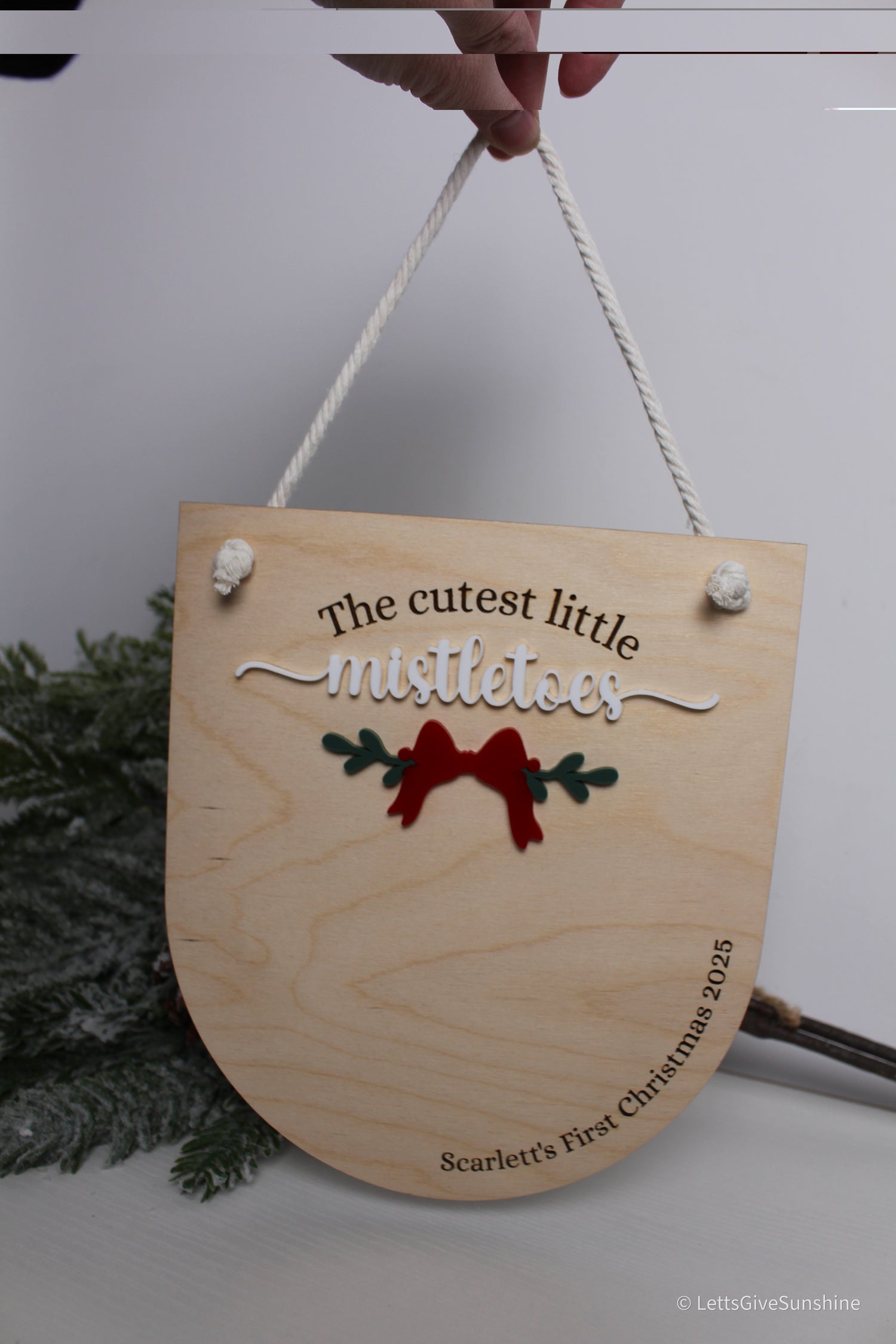 DIY Baby Footprint Christmas Sign – “The Cutest Little Mistletoes”