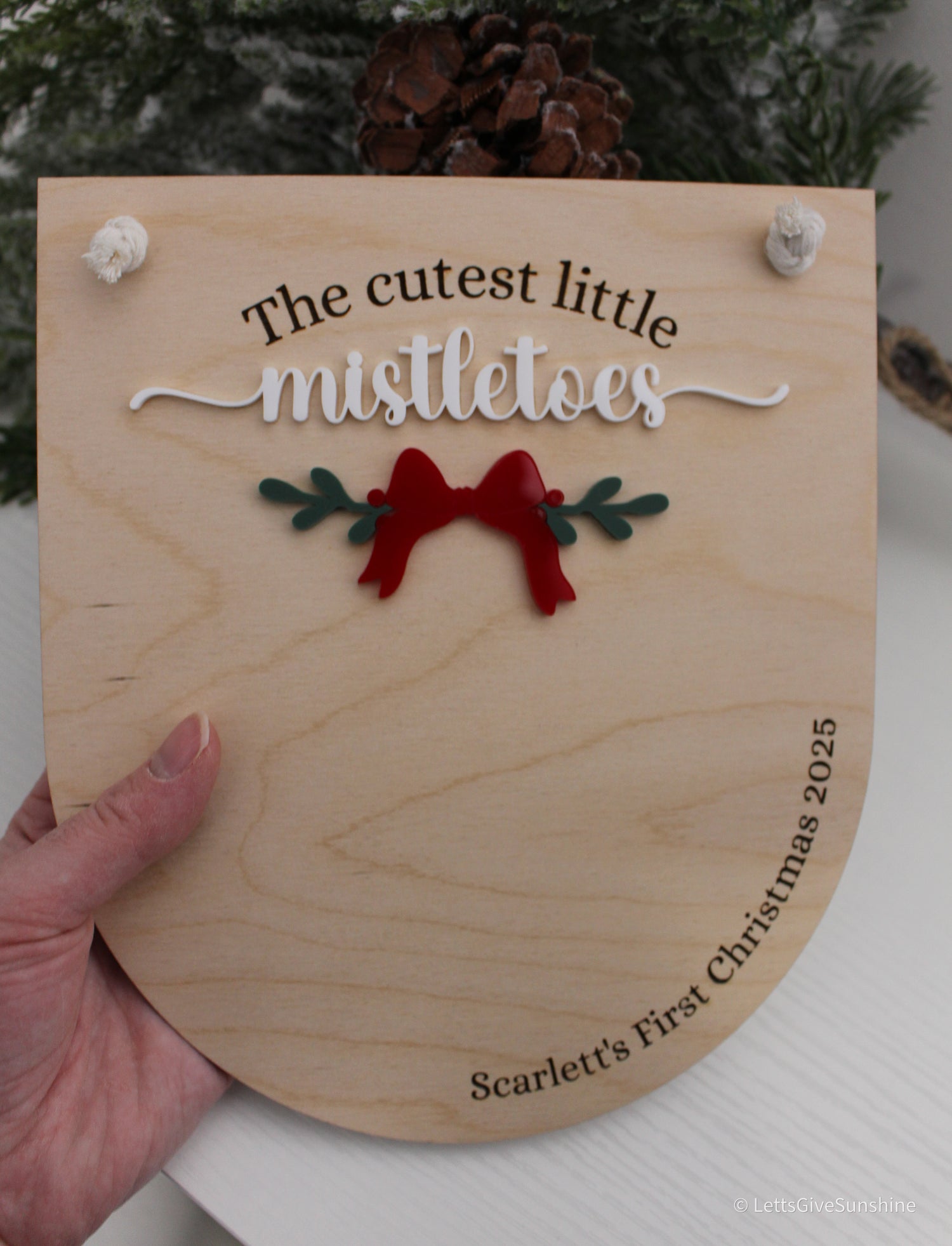 DIY Baby Footprint Christmas Sign – “The Cutest Little Mistletoes”