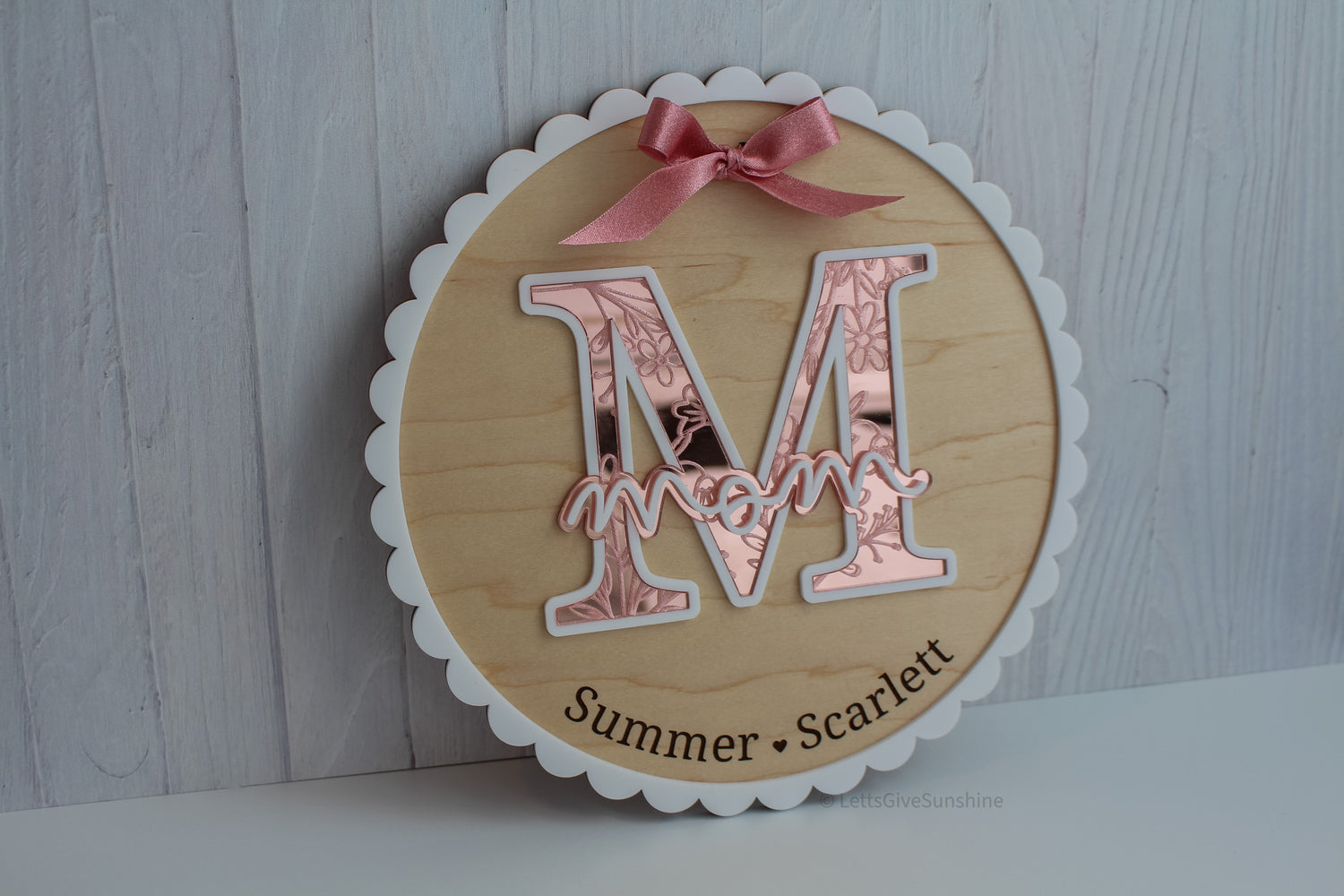Personalized Mom Plaque Kids Names Keepsake