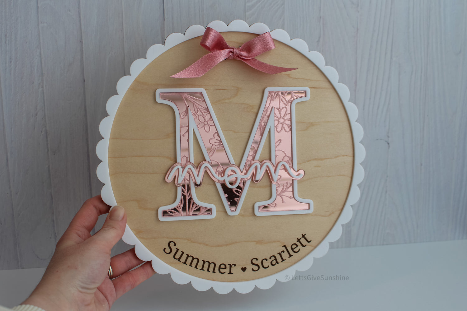 Personalized Mom Plaque Kids Names Keepsake