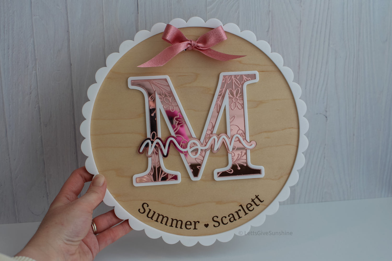 Personalized Mom Plaque Kids Names Keepsake