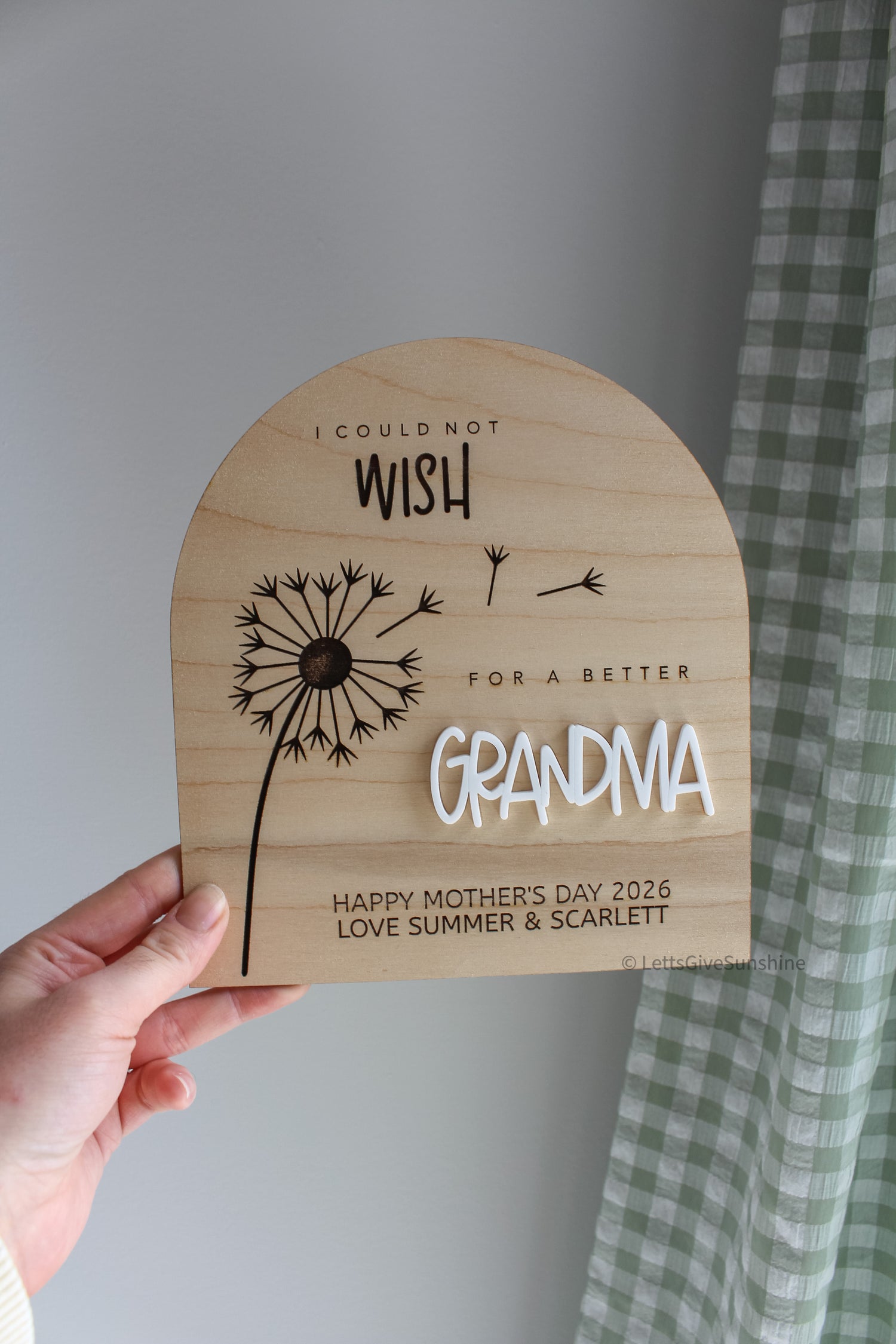 Personalized Grandma/Nana/Momma Sign Dandelion Fingerprint Art