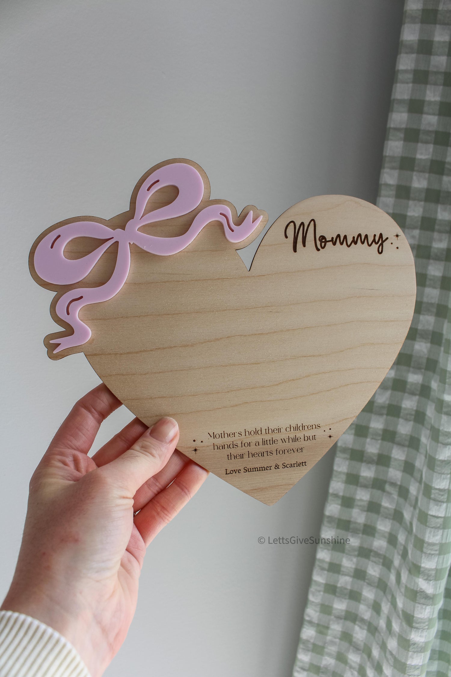 Personalized Handprint Heart Sign for Mom