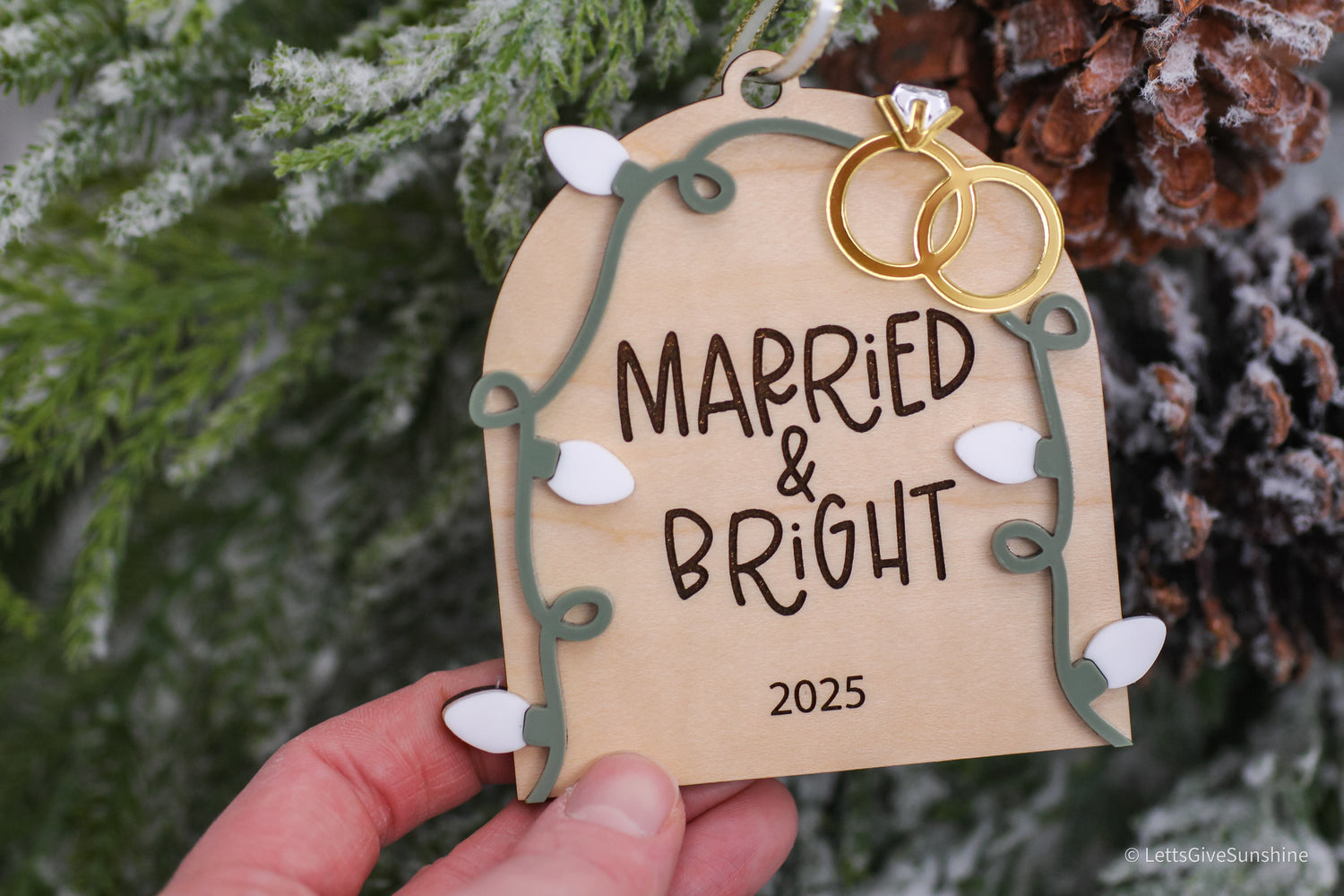 Married & Bright 2025 Christmas Ornament
