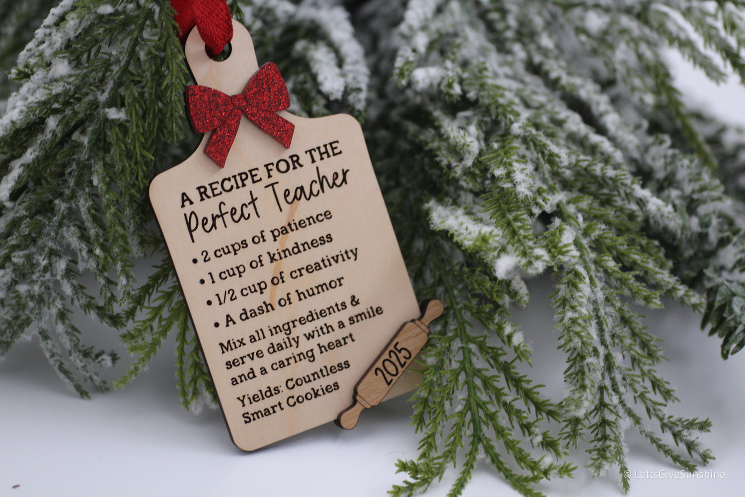 Recipe for the Perfect Teacher” Christmas Ornament- 2025