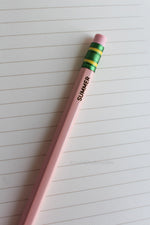 Close-up of a pink personalized 