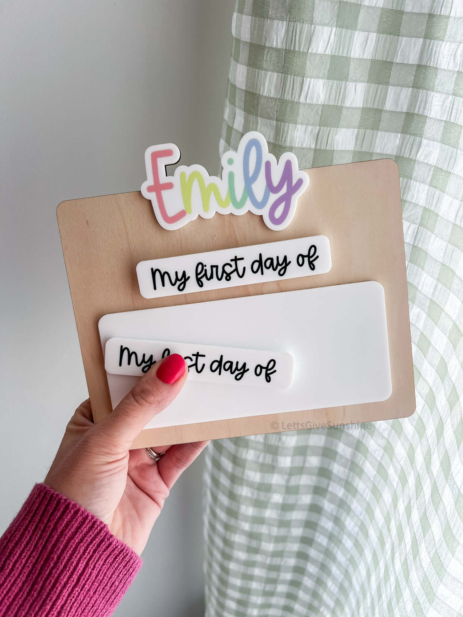 Personalized First/Last Day of School Sign- Rainbow Name